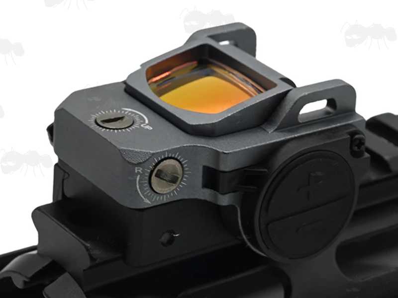 Grey VISM Nano Red Dot FlipDot Sight in Folded Down Position