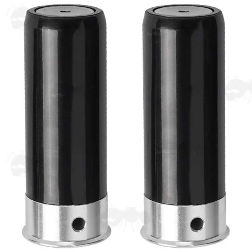 Pair of Black Plastic Snap Caps with Black Silicone Primers for 12g Shotguns