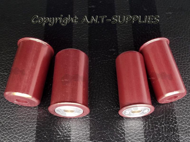 Pair of 12 and 20 Gauge Shotgun Red Anodised Alloy Shotgun Snap Caps