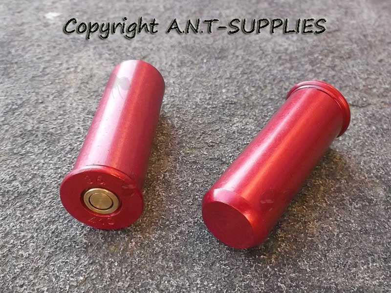 Pair of .410 Bore Shotgun Red Anodised Alloy Shotgun Snap Caps