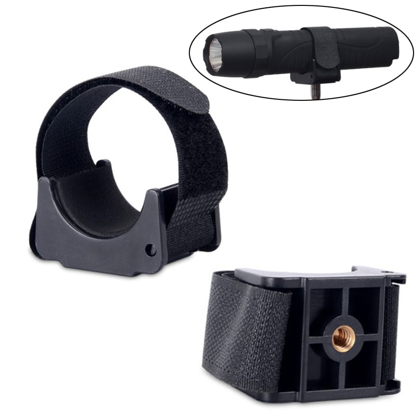 Large Plastic Torch Mount Camera Tripod Adapter with Velcro Strap