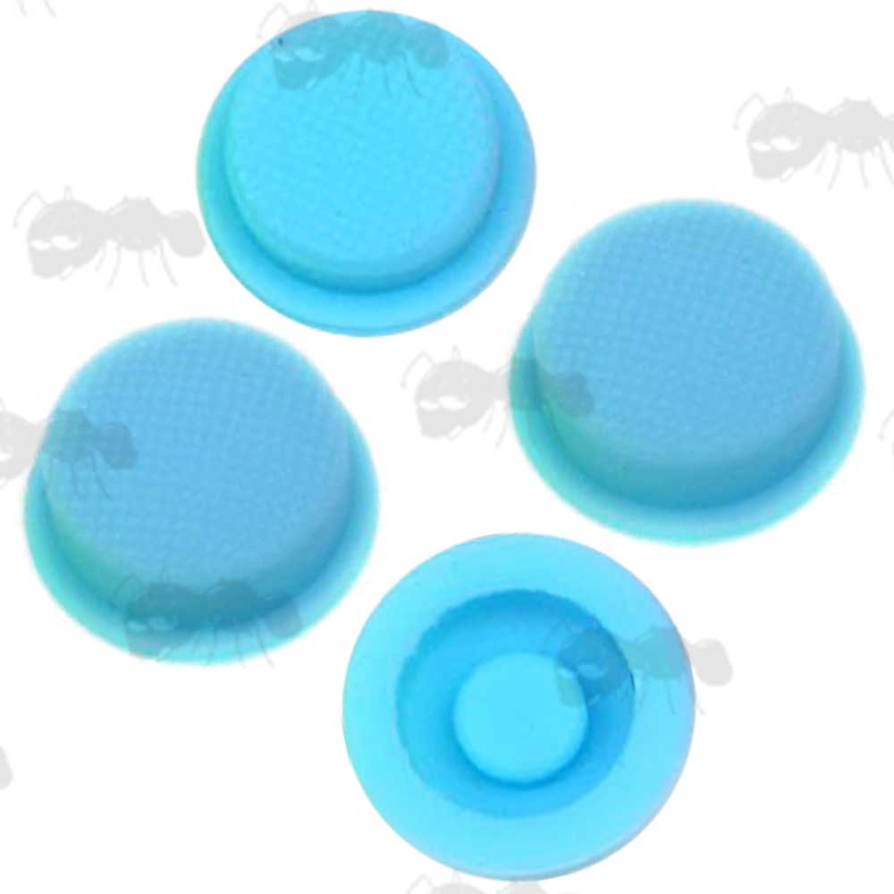 Four Glow In The Dark Blue Coloured Silicone Torch Tailcap Switch Covers