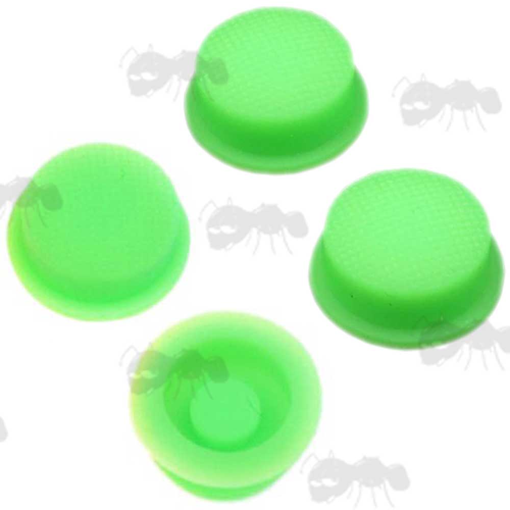 Four Glow In The Dark Green Coloured Silicone Torch Tailcap Switch Covers