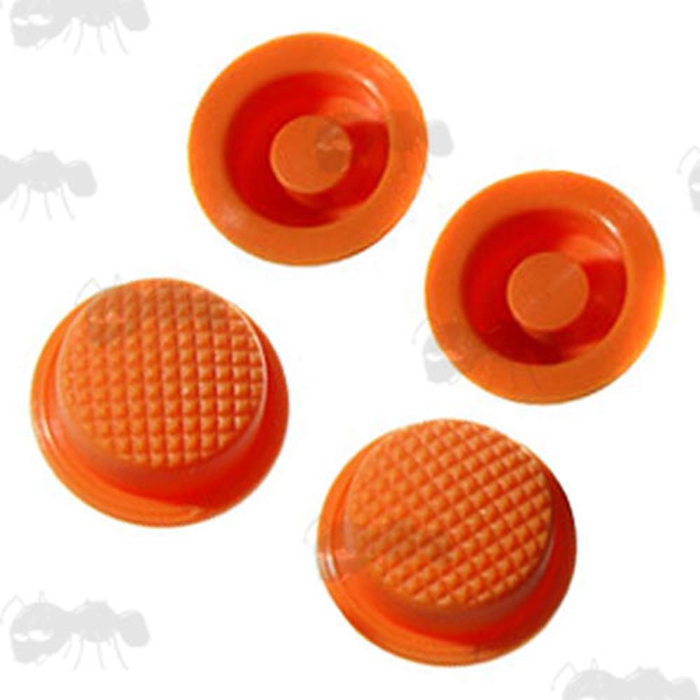 Four Orange Coloured Silicone Torch Tailcap Switch Covers