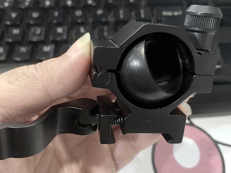 View of the Rotatable Tube Ring In The Quick-Release Lever Weaver / Picatinny Gun Rail Mount