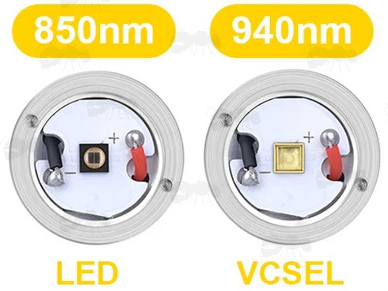 850nm LED or 940nm VCSEL Options on The Slimline IR LED Torch Illuminator with Remote Pressure Pad Tailcap