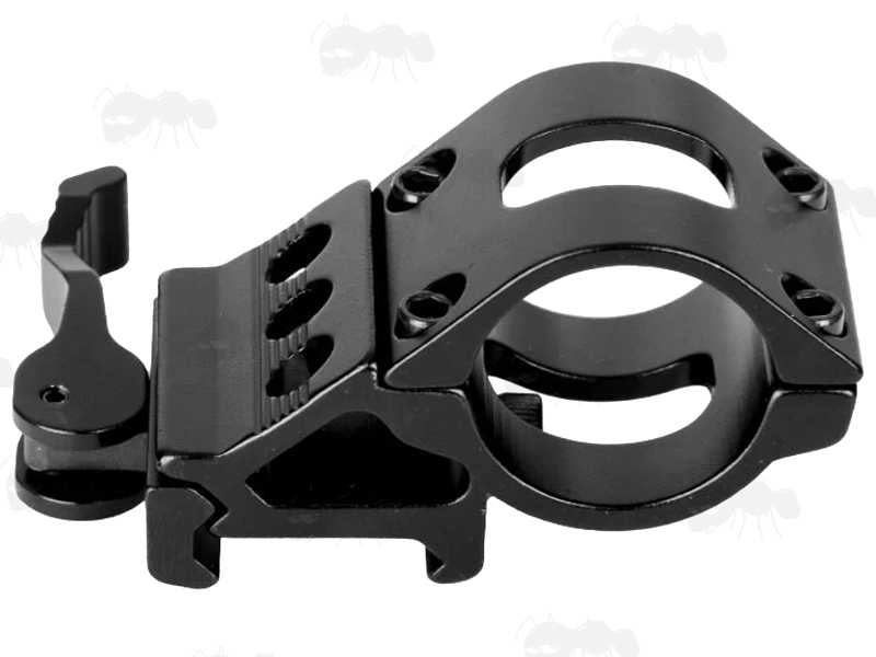 Black, 25mm Offset Weapon Light Mount for 20mm Weaver / Picatinny Rails