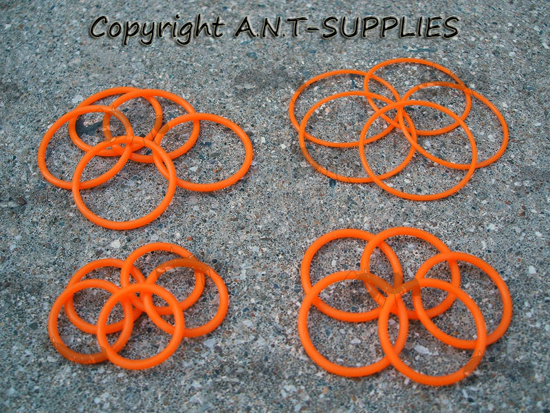 20 Assorted Sized Orange O-Ring Silicone Seals