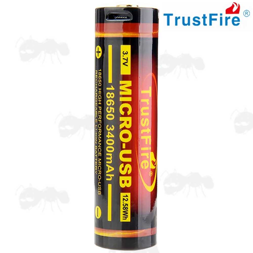 TrustFire 18650 Lithium-Ion Battery with Micro USB Charging Port